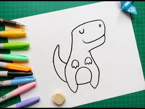 Como Dibujar Un Dinosaurio Kawaii How To Draw A KAWAII Dinosaur T Rex Easy