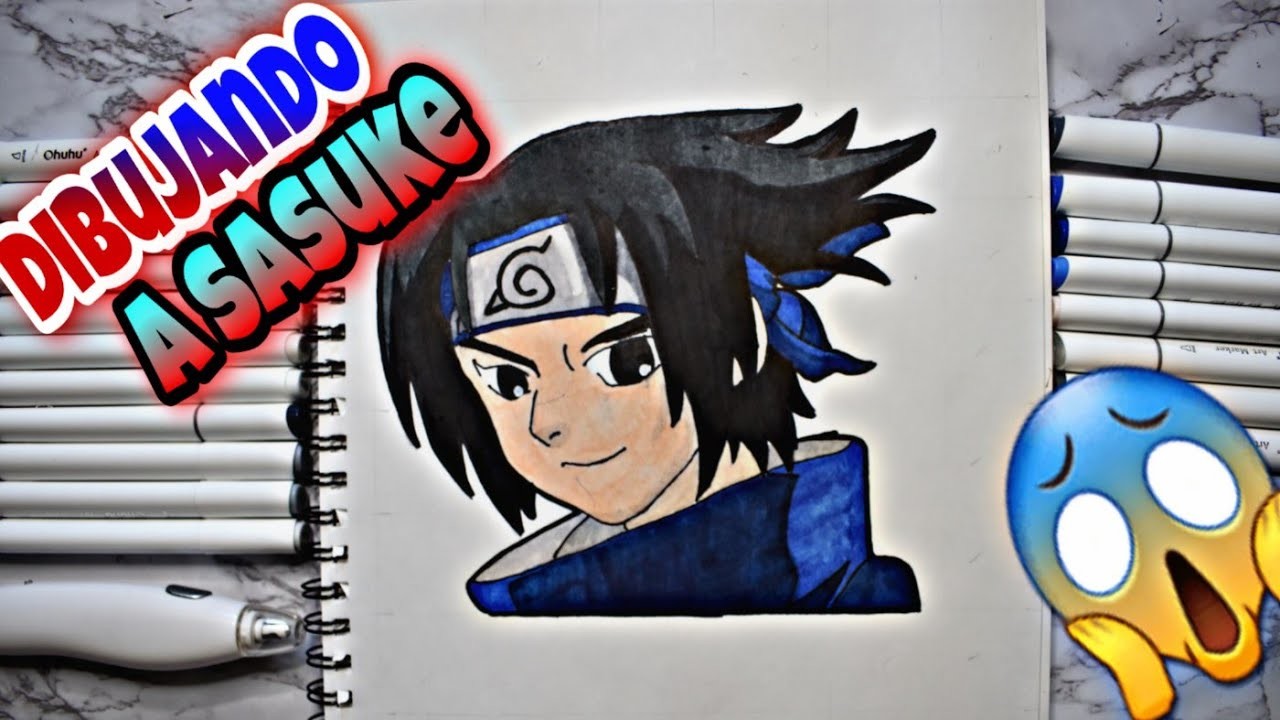 Como dibujar a SASUKE UCHIHA fácil Naruto