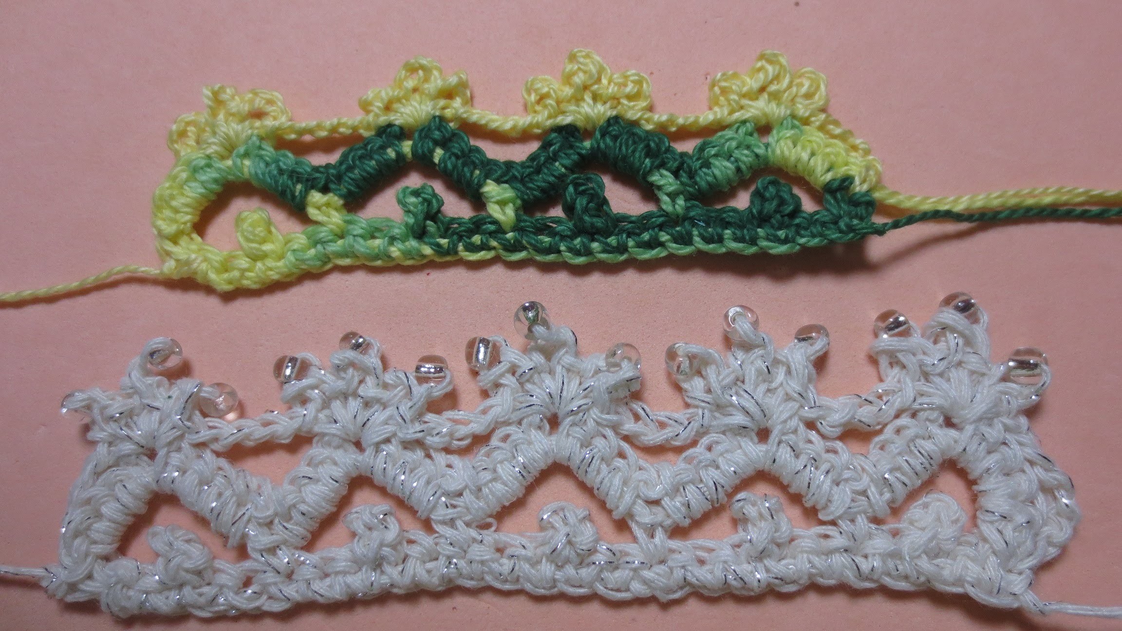 Bordes con cuentas Crochet