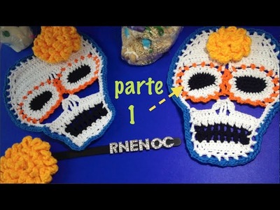 CALAVERA colorida parte 1.3 Ganchillo Crochet, OJO