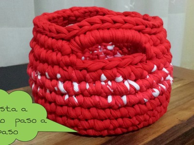 Cesta Roja a Crochet !! TUTORIAL ¡¡