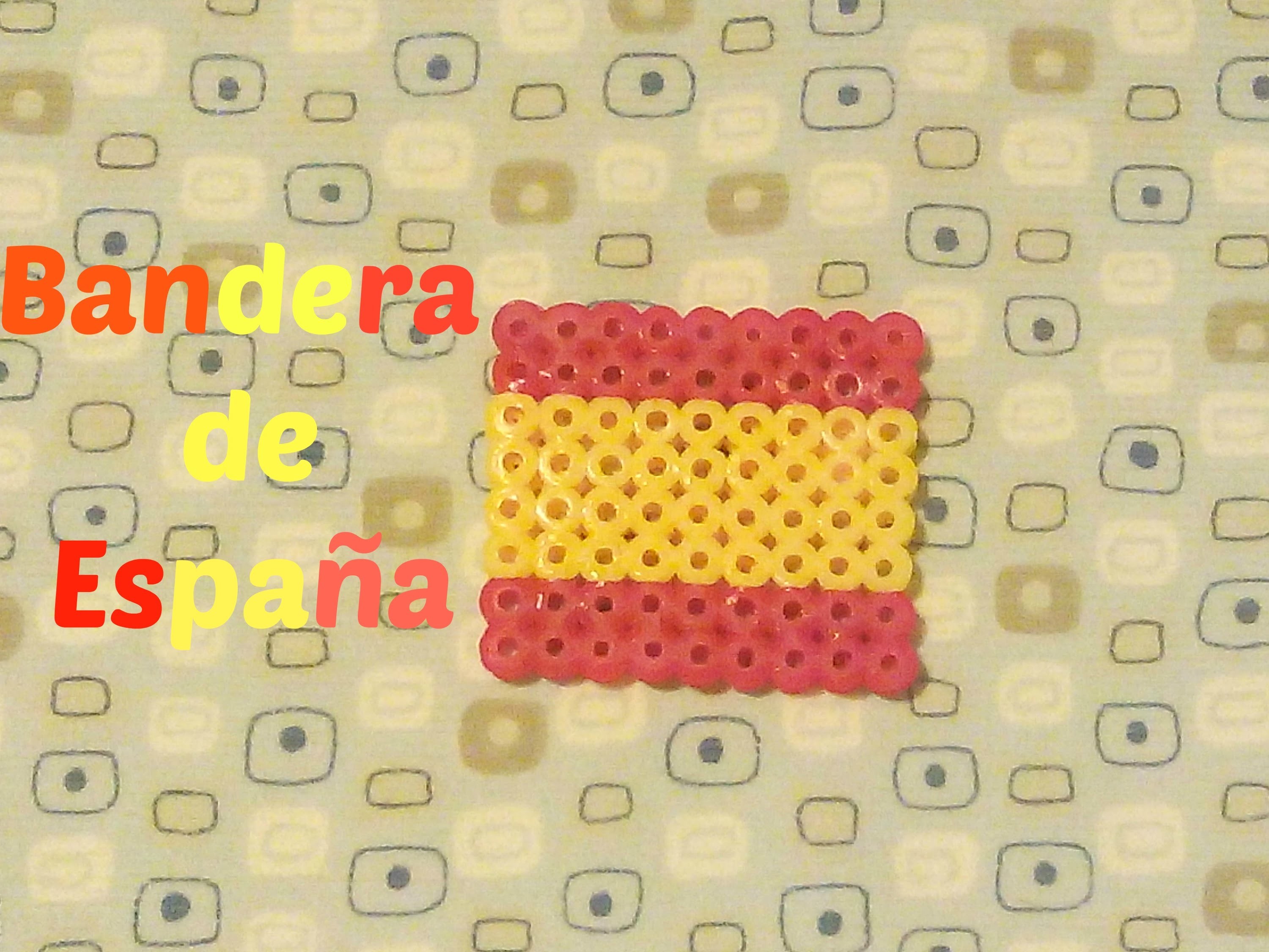 Como hacer bandera de españa con  hama beads