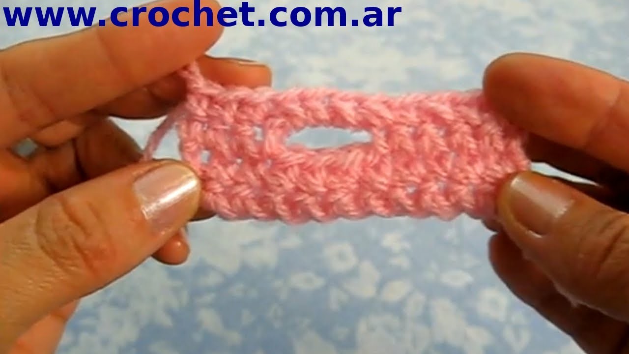 Como hacer un ojal horizontal en tejido crochet tutorial paso a paso.