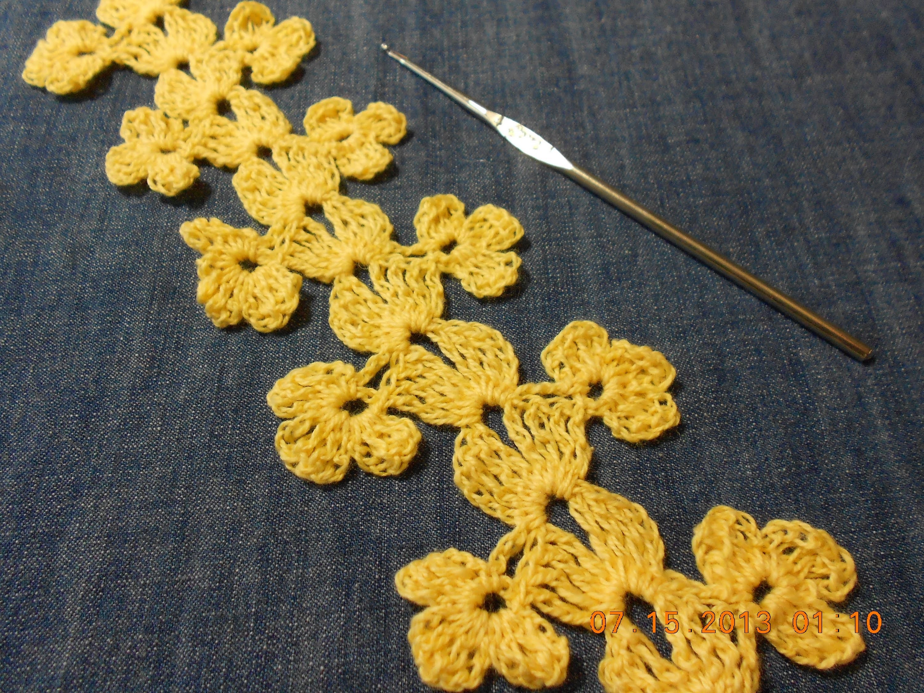 Crochet Orilla Flores Miniatura