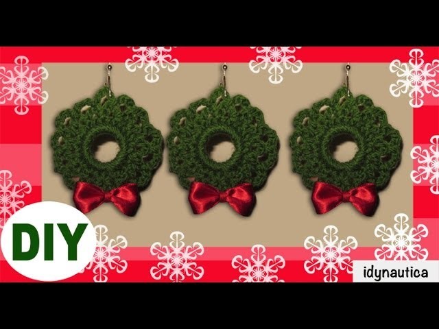 DIY Crochet: Corona de Navidad. Christmas wreath ornaments.
