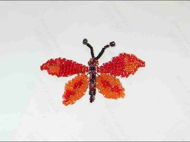 DIY Tutorial de mariposa grande de chaquiras. mostacillas