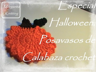 Especial Halloween: posavasos de calabaza a crochet (zurdo)