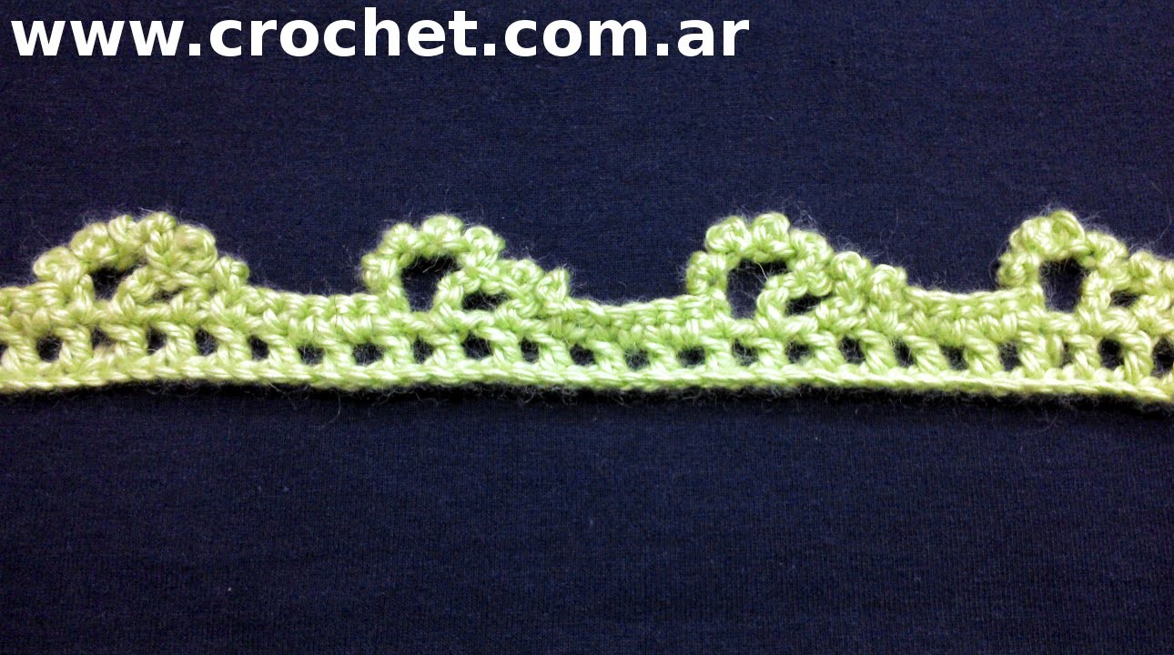 Puntilla N° 44 en tejido crochet tutorial paso a paso.