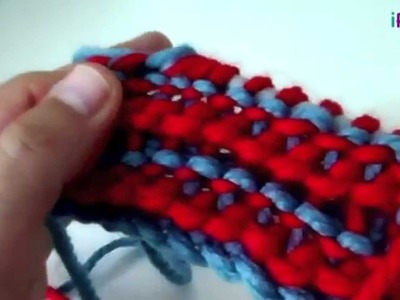 Tutorial crochet tunecino (dos colores) reversible paso a paso