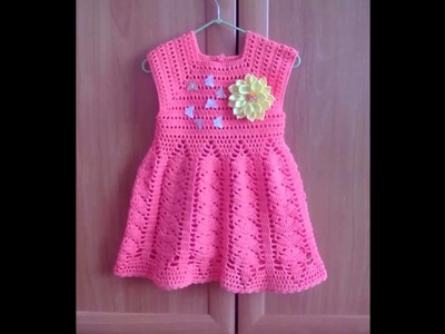 Vestido a crochet para niñas de 1 año