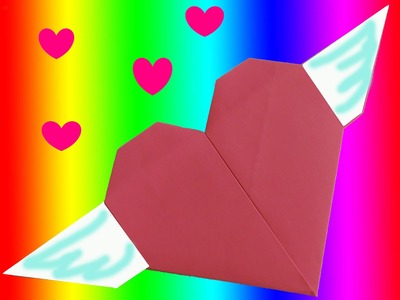 CURSO DE PAPIROFLEXIA gratis 14.Corazon con alas de papel. Tutorial origami heart with wings DIY