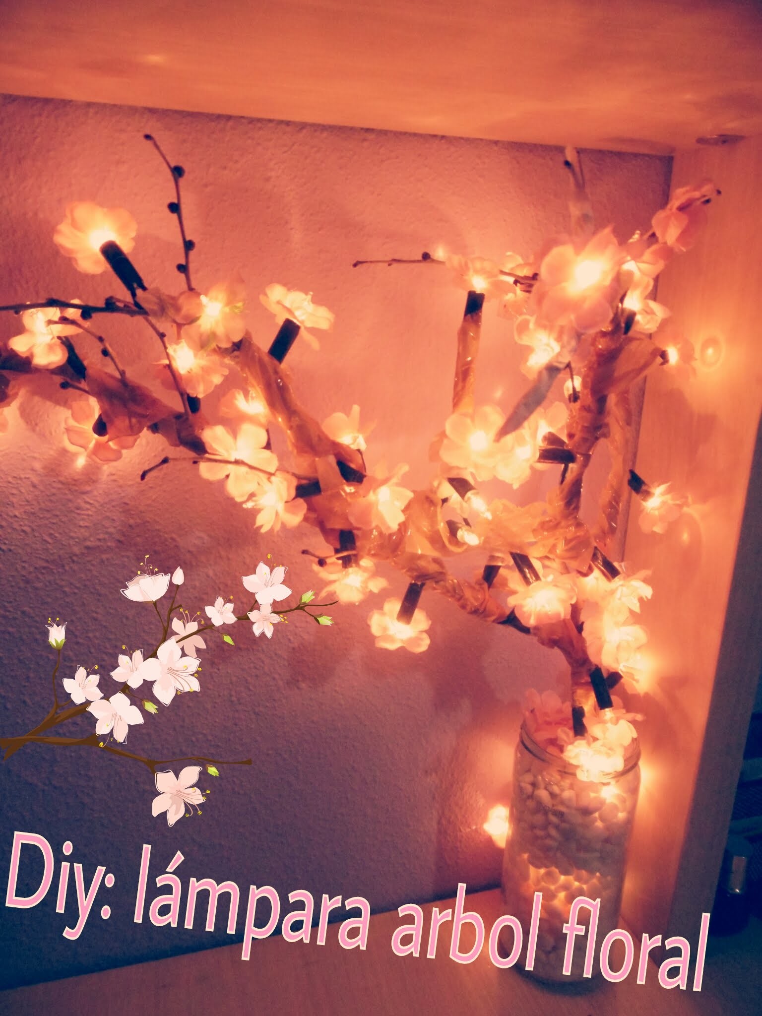 Diy decora tu habitación lámpara de árbol floral