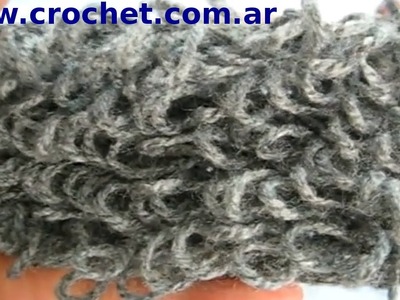 Punto Rulo o Boucle en tejido crochet tutorial paso a paso.