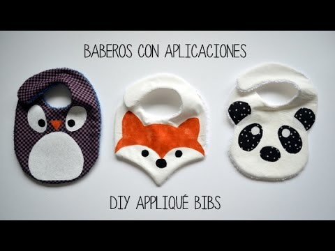 Baberos con aplicaciones - DIY appliqué bibs