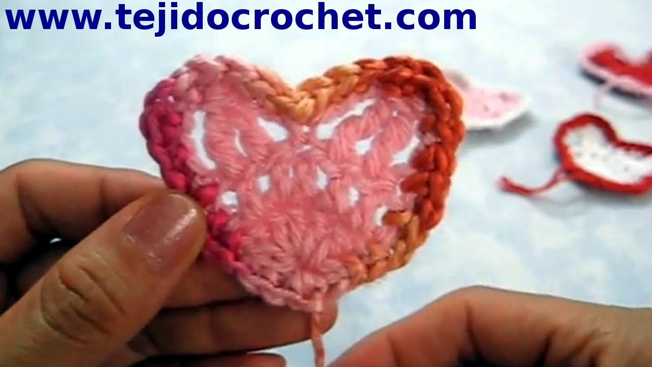 Corazón san valentín en tejido crochet tutorial paso a paso.