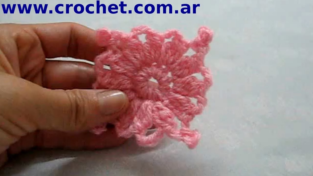 Motivo Flor en tejido crochet tutorial paso a paso.