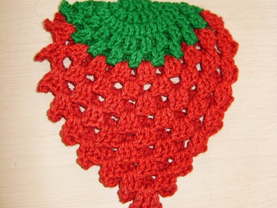 Tutorial de crochet agarradera con forma de Fresa 3 de 3