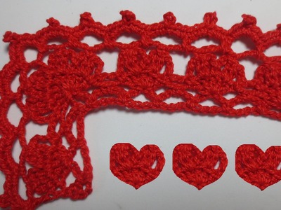 Bordures de corazones con esquina (Crochet)