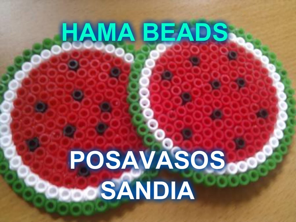Como hacer posavaso de Sandia Hama Beads