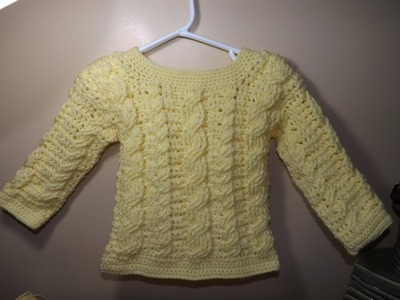 Crochet Abrigo o Suéter  Para Bebe' De Trenzas a Crochet Parte 1 De 2