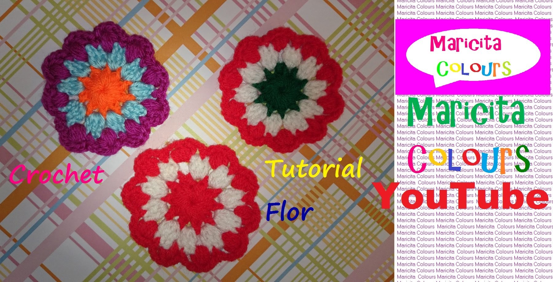 Crochet Flor "Alma" Aplicación para decorar Diademas, Gorros por Maricita Colours