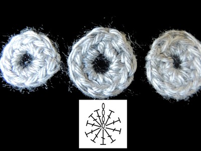 Curso Basico de Crochet : Trabajo en circulo usando la cadeneta numero 1