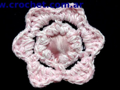 Flor N° 16 en tejido crochet tutorial paso a paso.