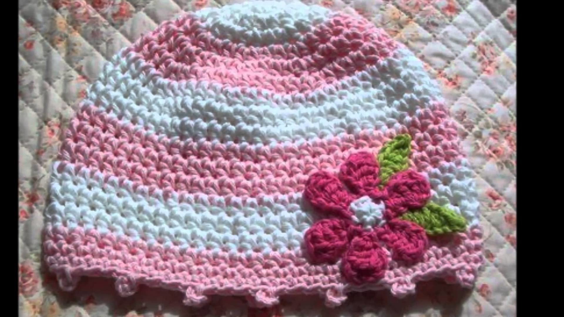 Gorros lindos para niñas tejidos a crochet