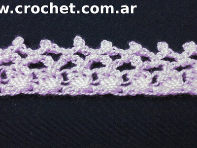 Puntilla N° 27 en tejido crochet tutorial paso a paso.