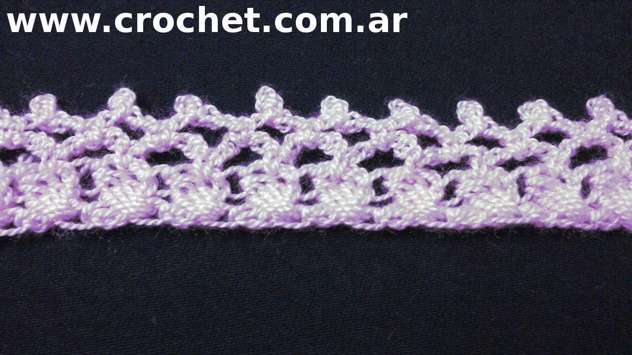 Puntilla N° 27 en tejido crochet tutorial paso a paso.