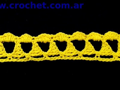 Puntilla N° 9 en tejido crochet tutorial paso a paso.