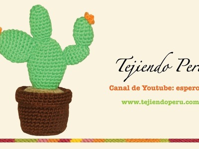 Cactus nopal tejido en crochet (amigurumi)