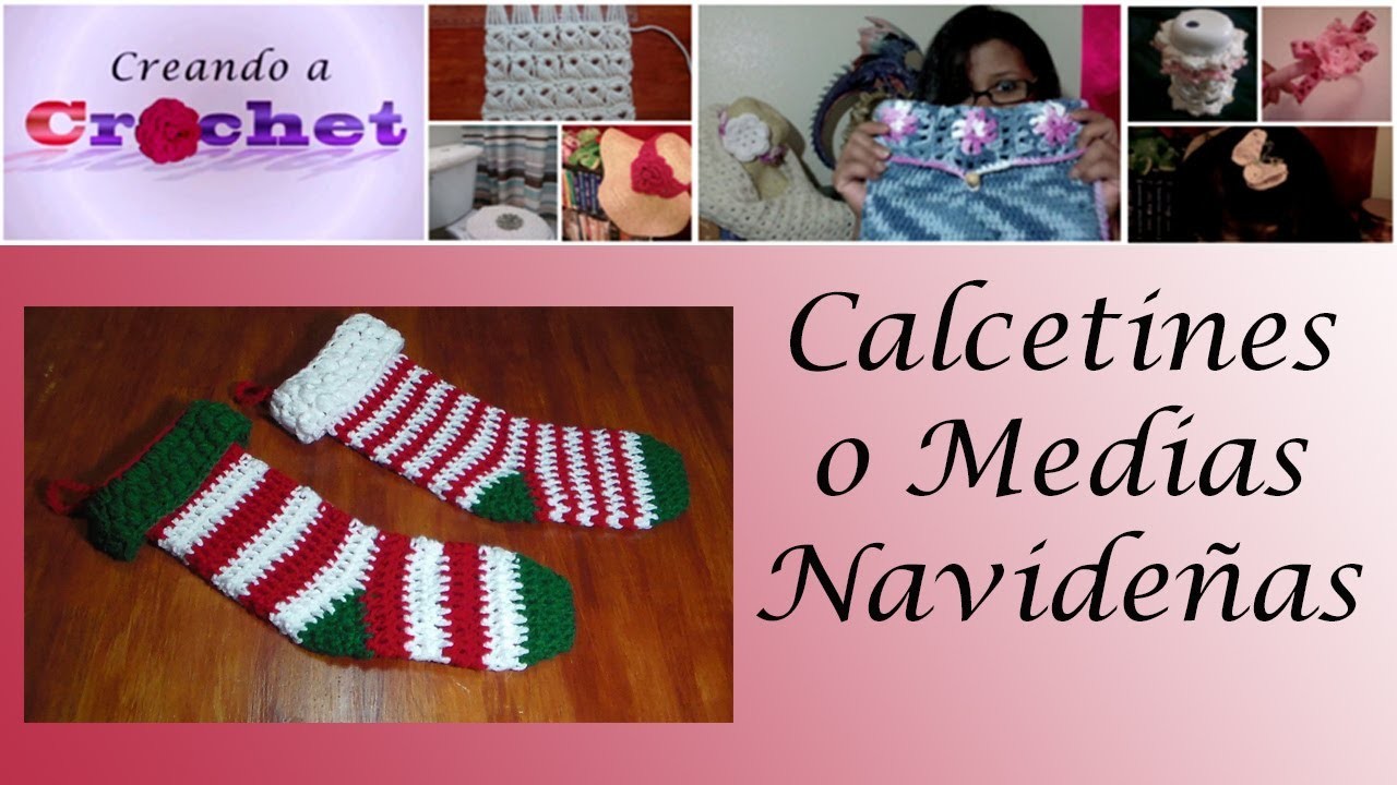 Calcetines o Medias Navideñas en Crochet