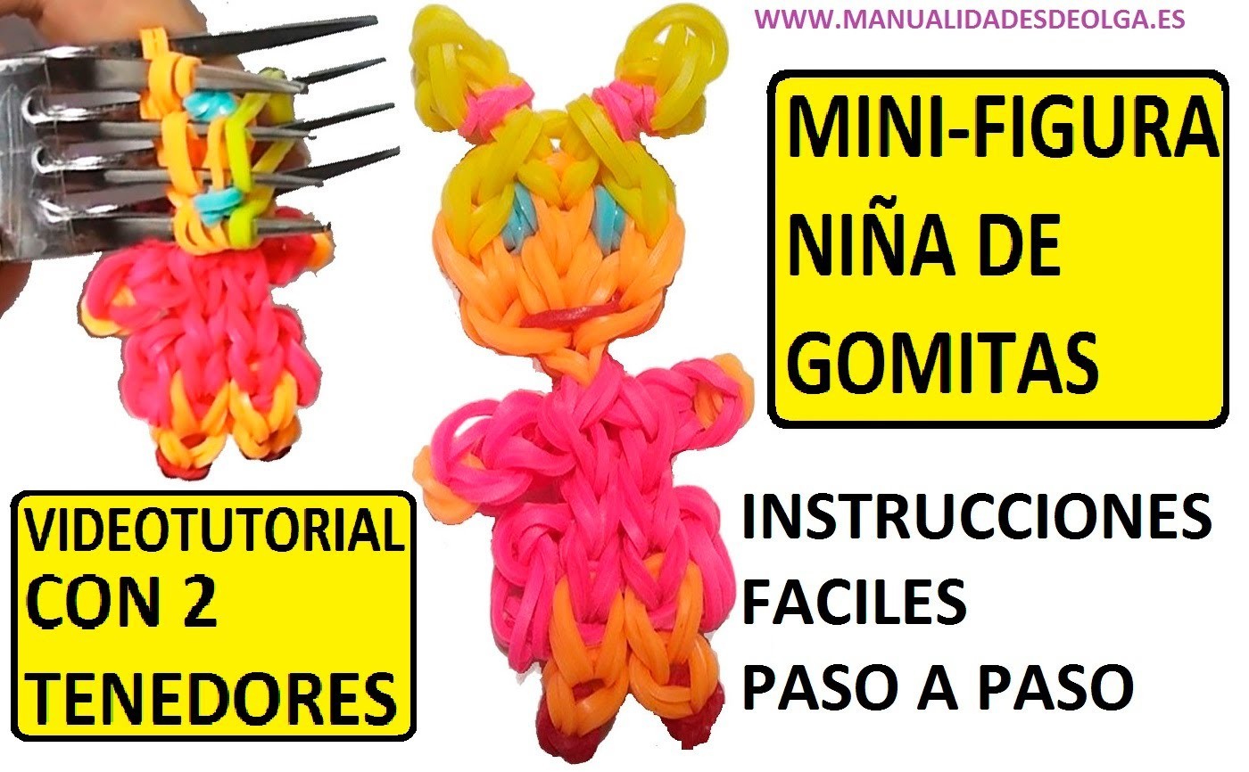 COMO HACER UNA NIÑA DE GOMITAS (MINI-FIGURA) CON DOS TENEDORES. TUTORIAL DIY.