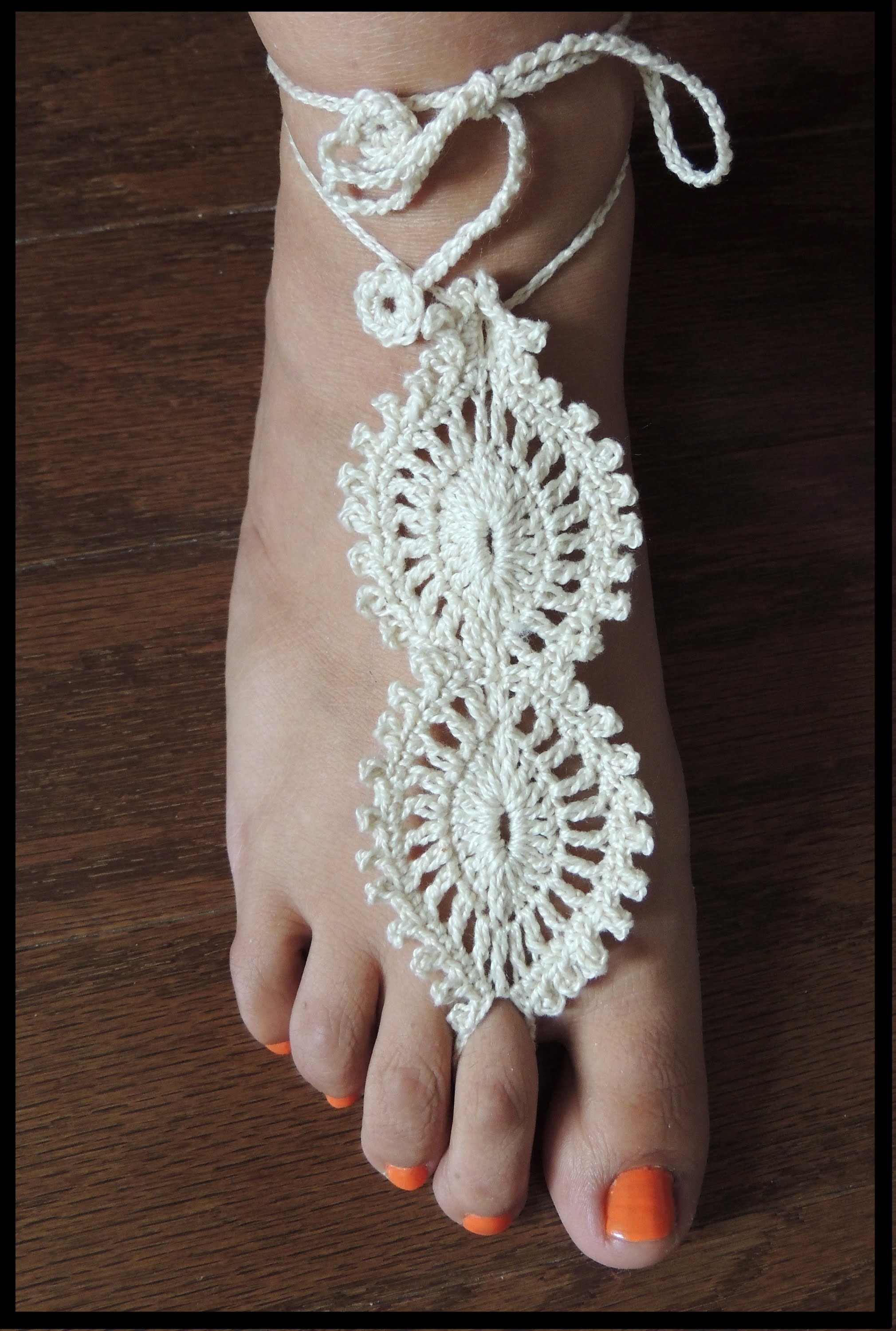 Crochet : Adorno para el pie (Barefoot) #  2