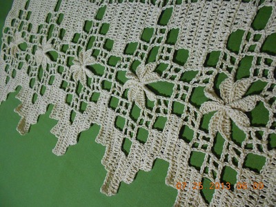 Crochet orilla en picos con flor 3 de 4