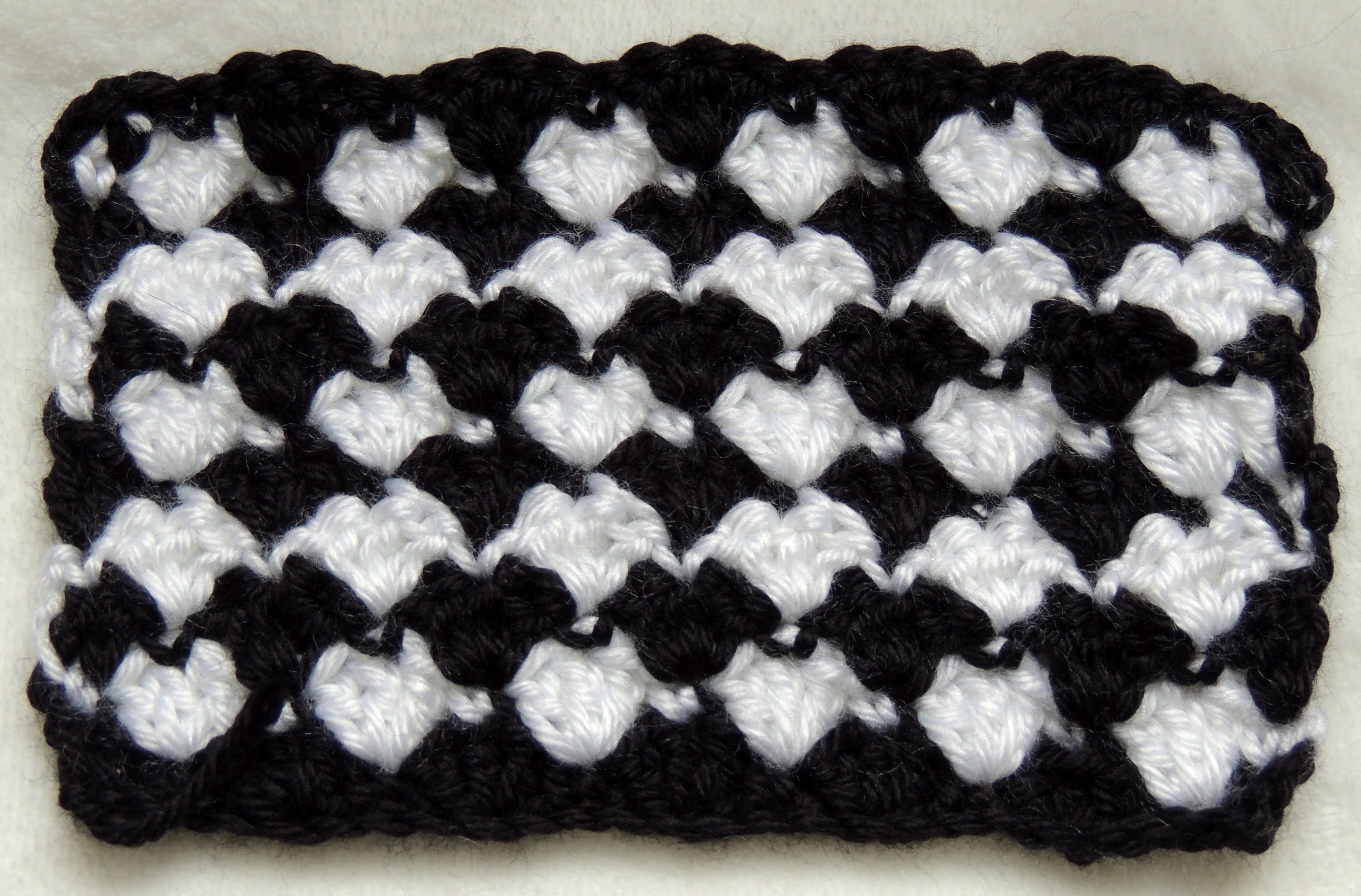 Crochet : Punto Fantasia en Blanco y Negro # 2