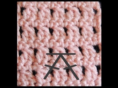 Curso Basico de Crochet : Dos Puntos Altos tejidos juntos