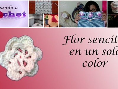 Flor sencilla en un solo color -Tutorial de tejido crochet