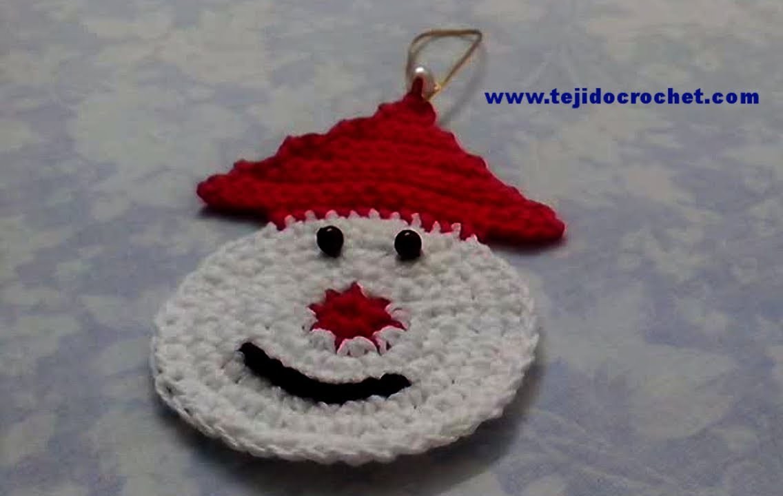 Papa Noel de Navidad en tejido crochet tutorial paso a paso.
