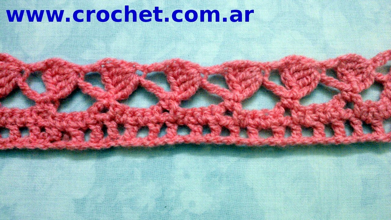 Puntilla N° 35 en tejido crochet tutorial paso a paso.