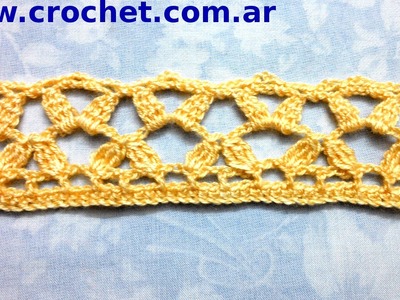 Puntilla N° 41 en tejido crochet tutorial paso a paso.