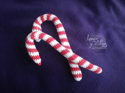 Tutorial Caramelo Navidad Candy Cane Crochet o Ganchillo Paso a Paso en Español