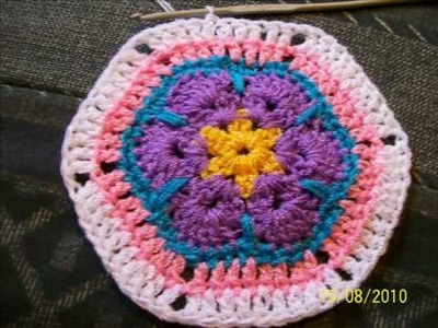 Tutorial Flor Africana a crochet . AFRICAN FLOWER