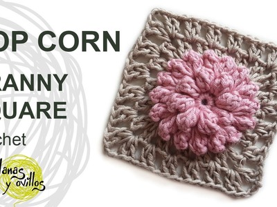 Tutorial Pop Corn Granny Square Crochet o Ganchillo