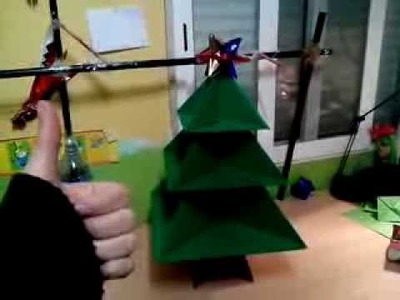 Árbol navideño de origami enorme  (Decoración navideña barata)