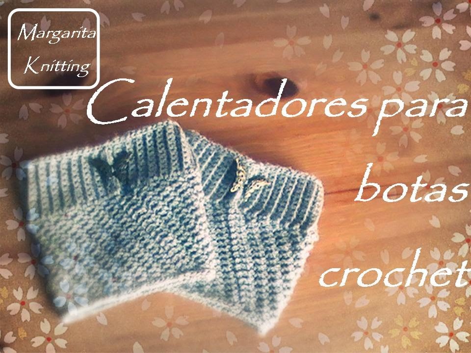 Calentadores para botas a crochet (diestro) - crochet boot cuff (English subtitles)