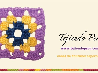 Cómo tejer un cuadrado a crochet a colores (granny square) en 3 hileras