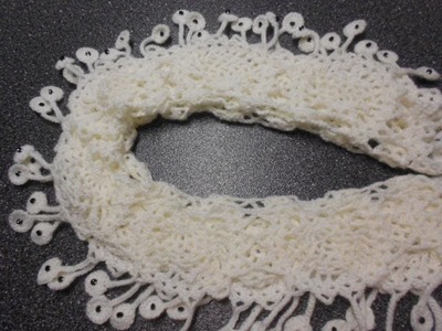 Crochet Bufanda Piñas con Cuentas parte 2