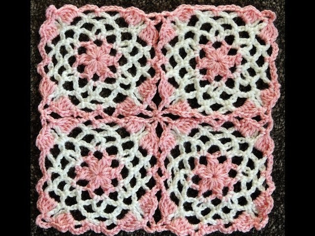 Crochet : Union Motivo Cuadrado número 2